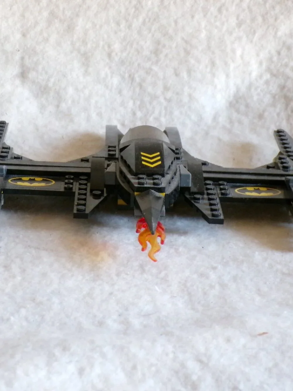 Lego Batplane with flames batman batmobile